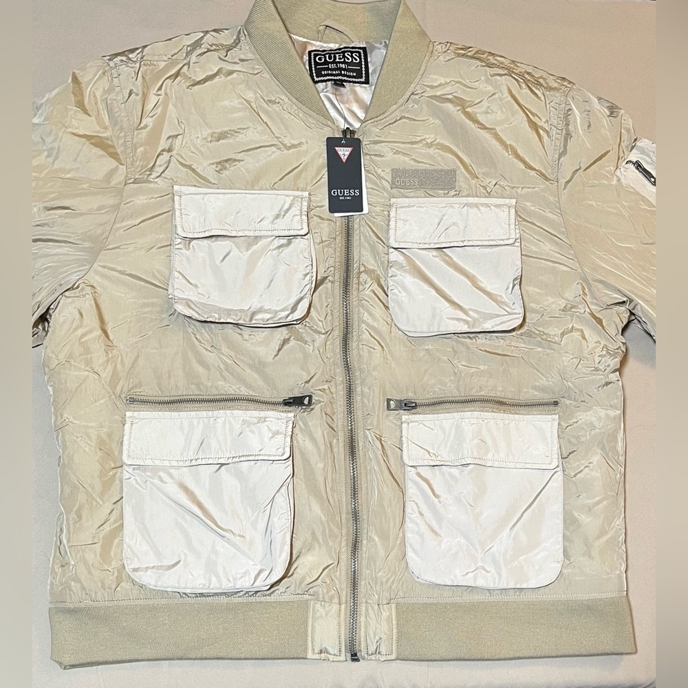 GUESS Men's “Impact Gray” Nylon Jacket